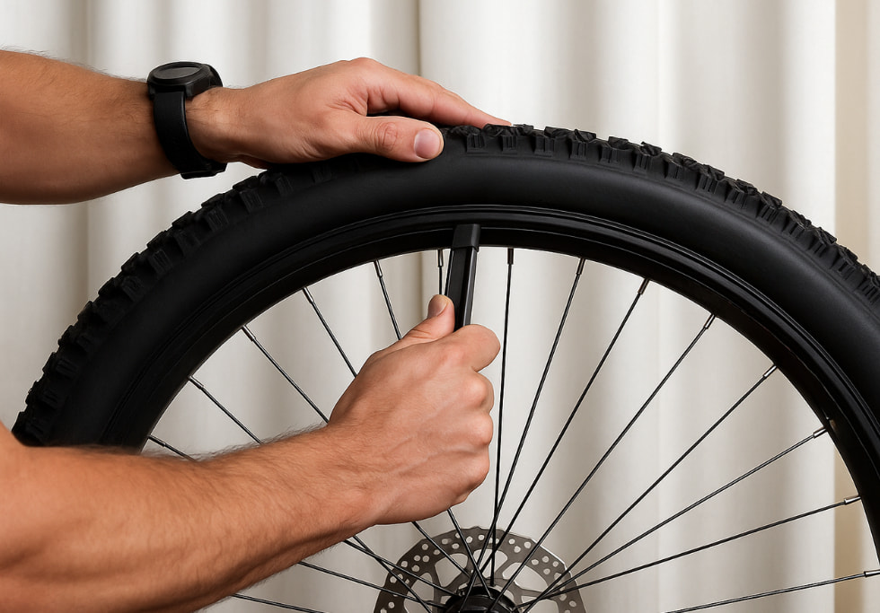 Reifenpanne beim Fahrrad